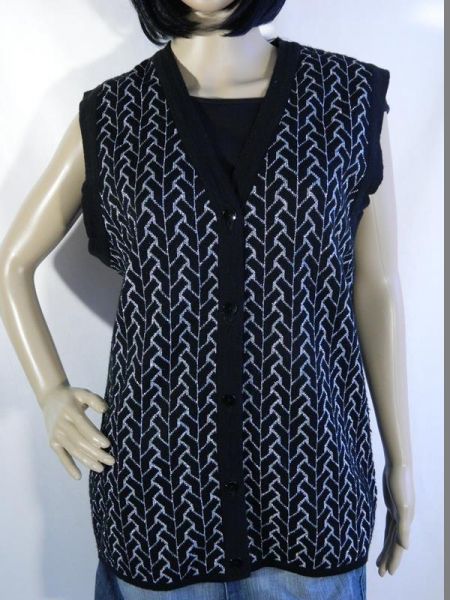Meyer Mode Strickweste Schwarz/Silber glitzernd, Gr. 46