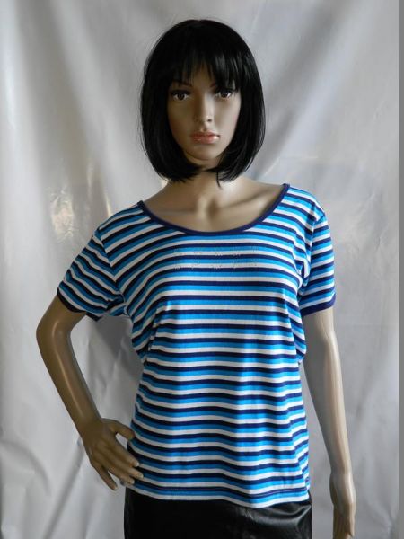 Sweet Delicate T-Shirt Blau Gestreift mit Glitzersteinchen Gr. L