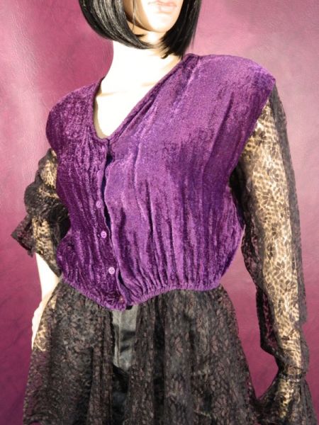 Bluse, Samt und Spitze