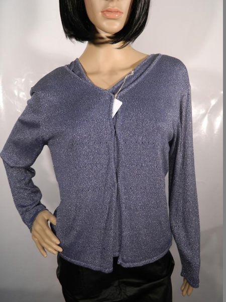 Sweatjacke mit Untershirt Blau Glitzer Gr. M