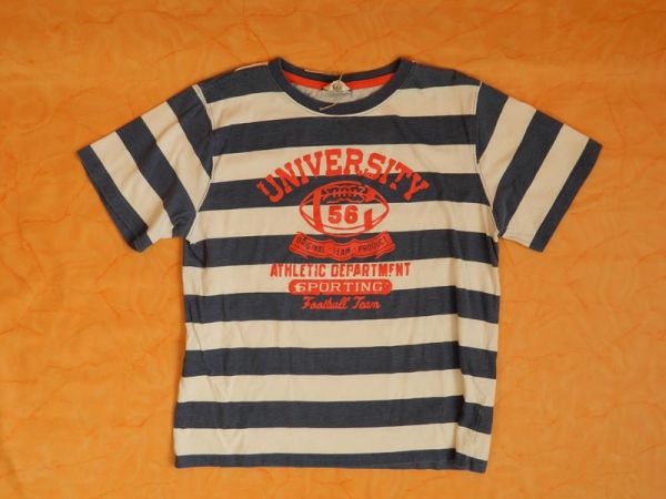 Yigga T-Shirt Blau-Weiß Gestreift Gr. 146/152