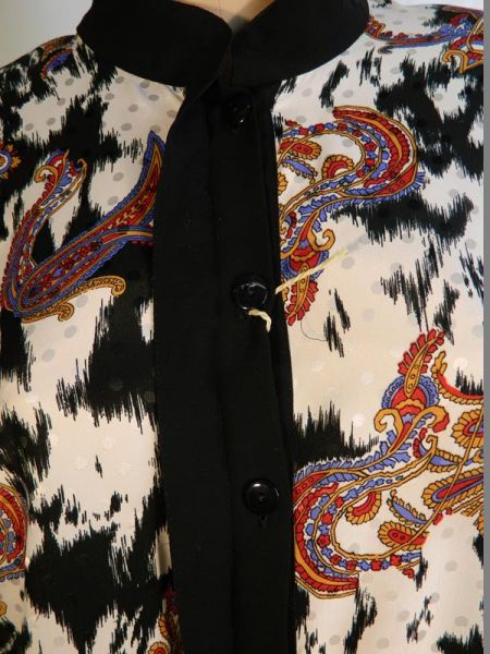 Lima Bluse Schwarz/Weiss mit Rot/Blau Gr. 48