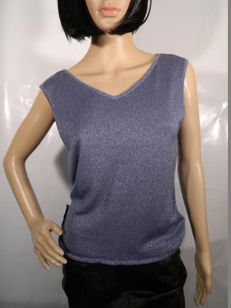 Sweatjacke mit Untershirt Blau Glitzer Gr. M