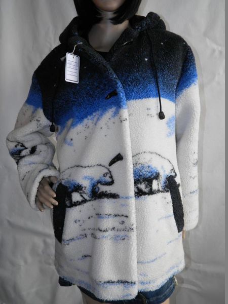 Jacke Weiß/Blau mit Kapuze, Gr. 40