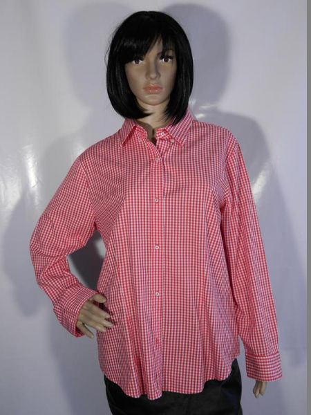 Seidensticker Bluse Kariert Rot/Weiß Gr. 46