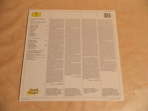 LP Rossini, Ouvertüren