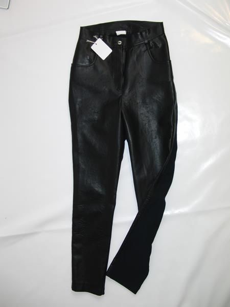 Kunstlederhose im Materialmix Gr. 34