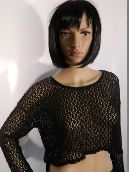 Netzshirt Schwarz kurz Gr. S