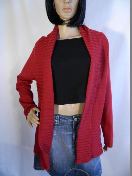 Cecilia Classics Strickjacke Bordeaux Rot, Gr. L