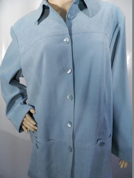 Mantel Hellblau Samt Gr. 46