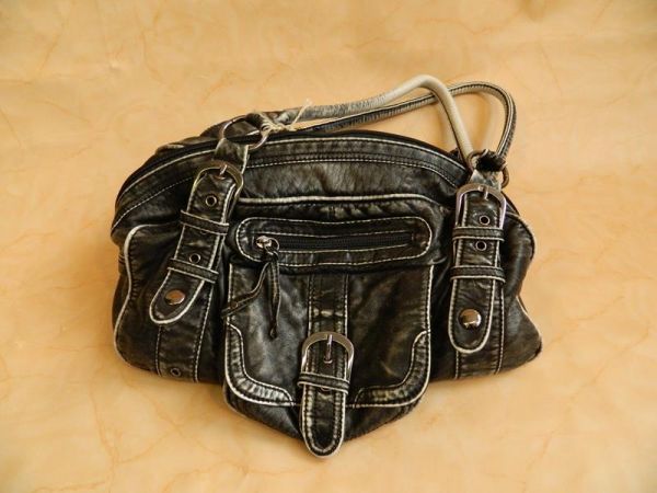 Handtasche Grau Used-Look