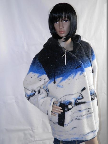 Jacke Weiß/Blau mit Kapuze, Gr. 40