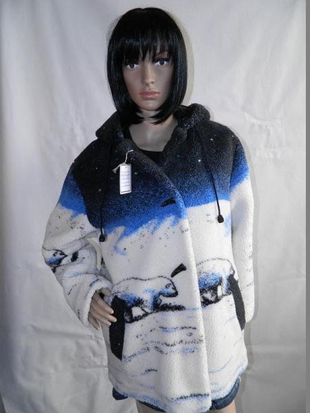 Jacke Weiß/Blau mit Kapuze, Gr. 40