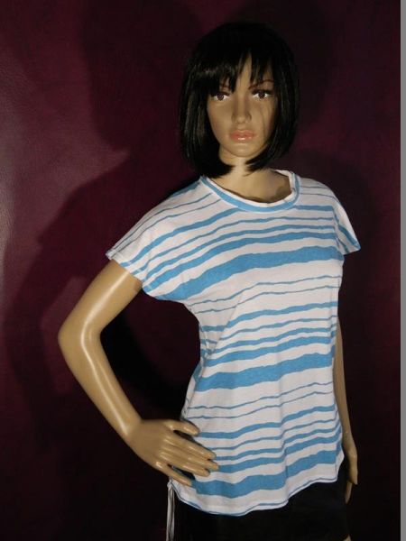 T-Shirt Blau/Weiß Gestreift Gr. 38/40