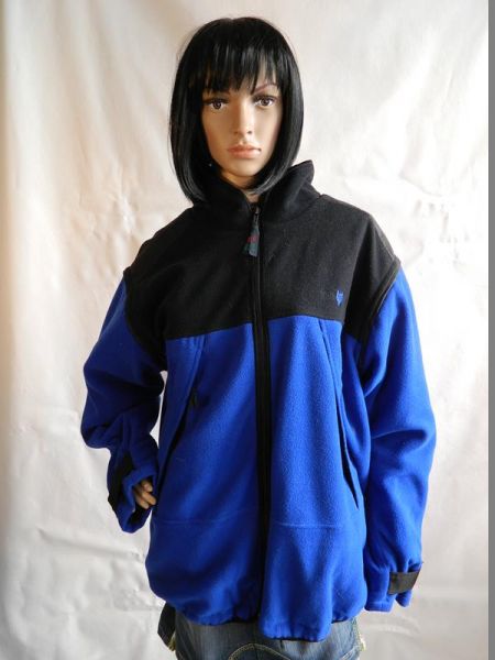 Authentic Clothing Jacke Schwarz/Blau, abtrennbare Ärmel, Gr. L