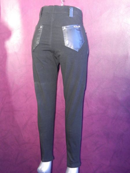 Kunstleder-Hose, Stoff-Mix Gr. 36