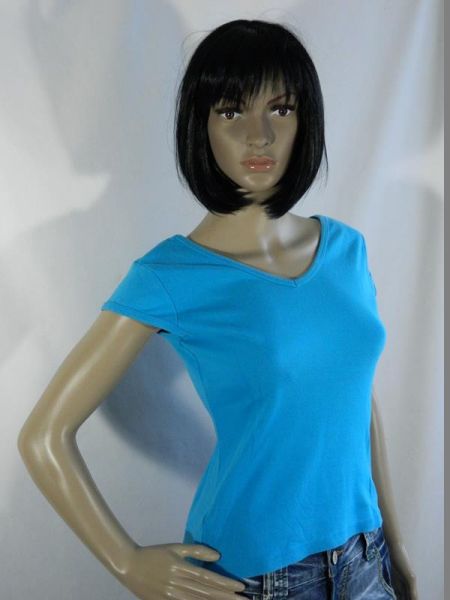 Shirt Blau mit V-Ausschnitt Gr. M