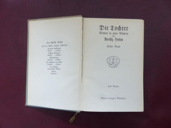 Korfiz Holm, Die Tochter Band 1 und 2