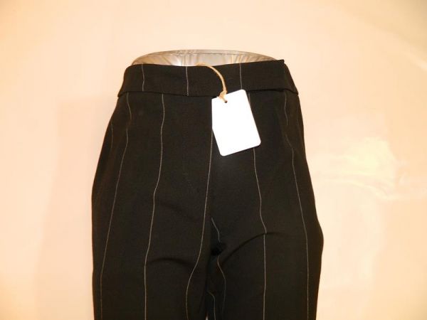 Bandanas Stoffhose Schwarz mit feinen Weissen Streifen Gr. 28