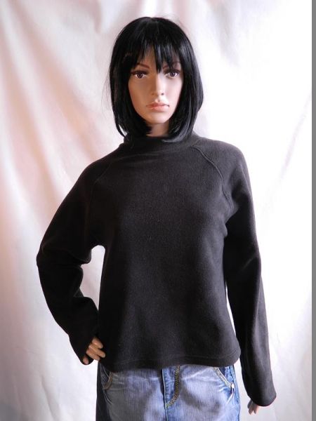 B-Young Fleece-Pullover mit Rollkragen Schwarz, Gr. S