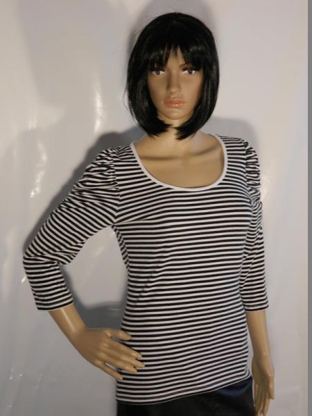 Sweatshirt Schwarz/Weiß Gestreift Gr. 38