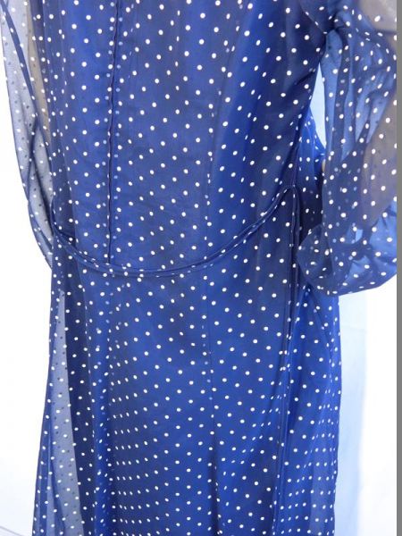 Esco Kleid Blau/Weiss Punkte Gr. 23/46