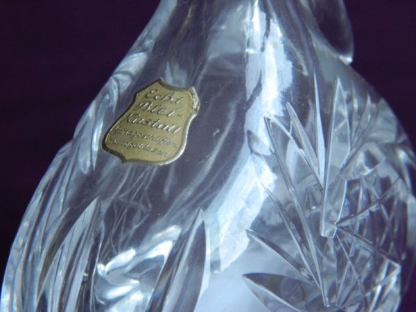 Flasche mit Stopfen, Bleikristall