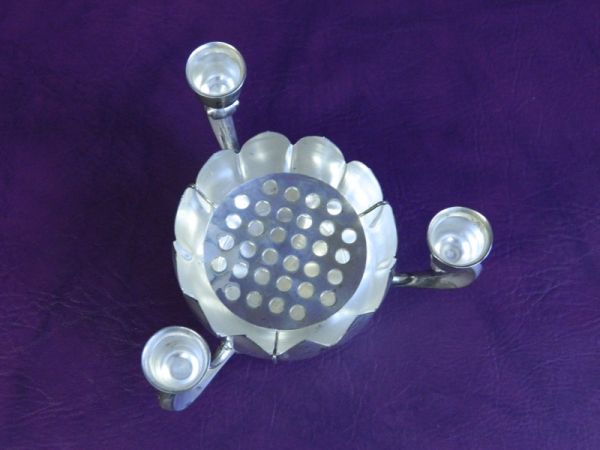 Kerzenständer, 3-armig, mit Schale