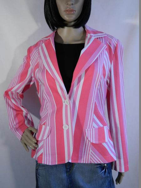 Jacke Weiß/Pink Gestreift, ca. Gr. 40