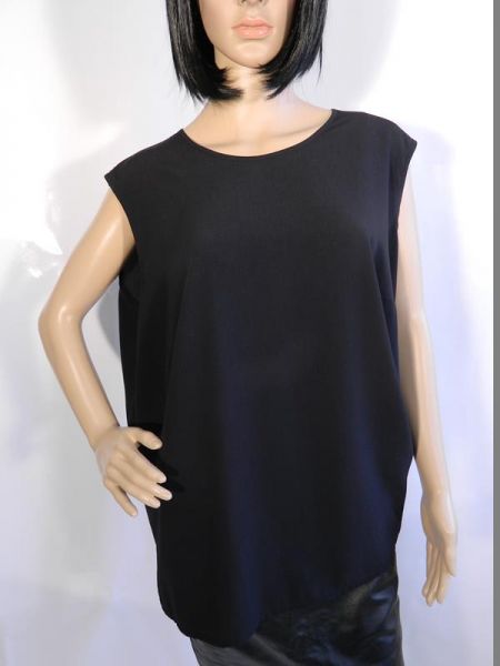 Sommermann ärmellose Bluse Schwarz Gr. 48