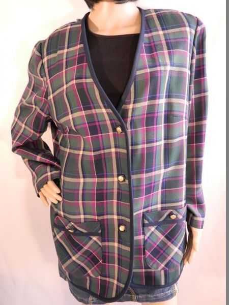 Frankenwälder Jacke Grün Kariert, Gr. 48