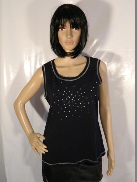 Bonita Top Schwarz mit Glitzersteinchen Gr. L