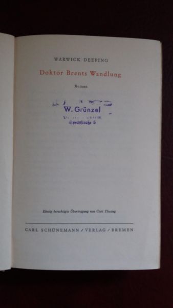 Warwick Deeping, Doktor Brents Wandlung