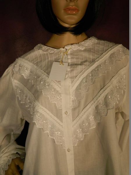 Classic Bluse Weiß mit Stick Gr. XXL