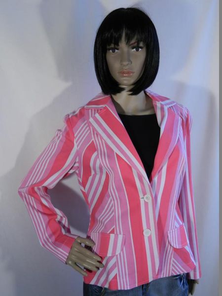 Jacke Weiß/Pink Gestreift, ca. Gr. 40