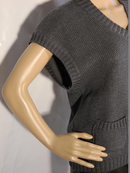 Gina Laura Pullover Ärmellos Grau Glitzernd Gr. S