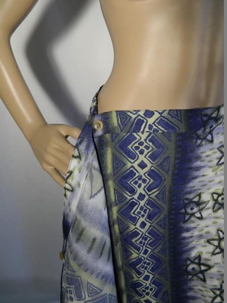 Gina Laura Wickelrock Blau/Grün, Gr. L