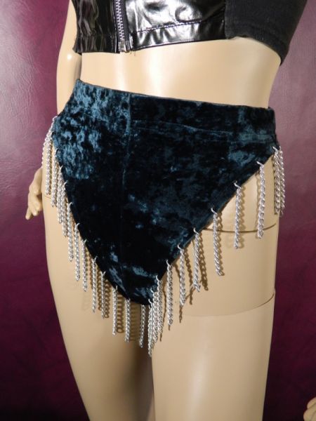 Hot-Pants, Samt/Ketten Gr. 38