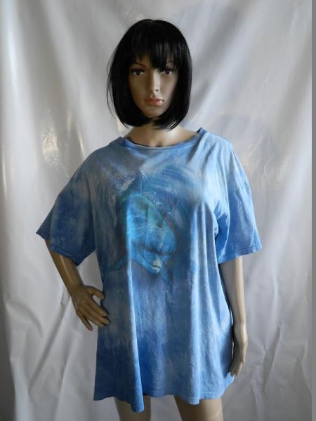 Harlequin T-Shirt Blau mit Delfin Gr. XXL