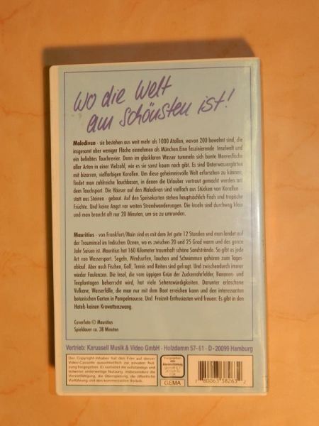 VHS "Malediven - Mauritius" Sat.1 Edition
