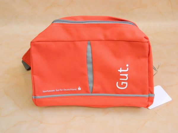 Sparkasse Bauchtasche Rot mit Grau
