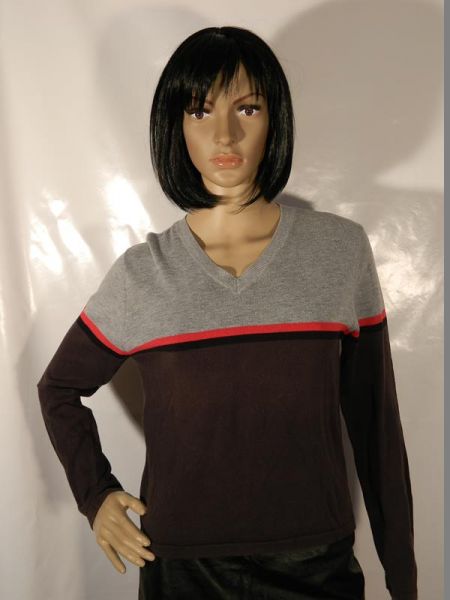 Pullover Grau Streifen Gr. 36/38