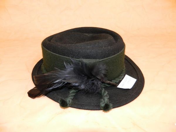 C&A Hut Filz Schwarz-Grün mit Feder