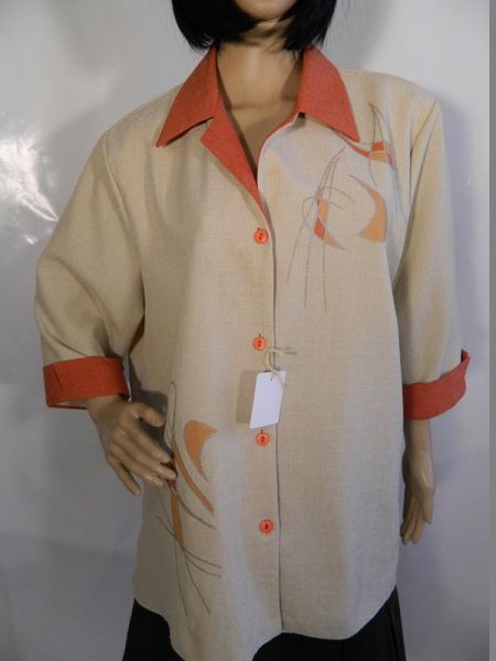 Hemd Beige Orange Gr. XXL