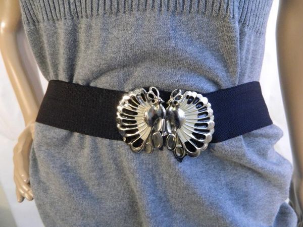 Gürtel Schwarz, Stretch, Auffälliger Verschluss