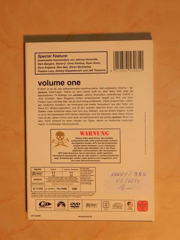 DVD MTV's "Jackass - Volume 1"