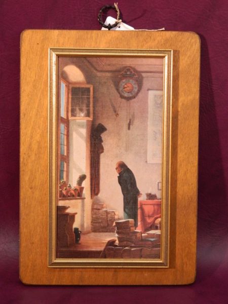 Spitzweg-Der Kaktusfreund, Leinwanddruck im Holzrahmen, auf Holz