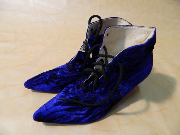 Stiefeletten Samt blau Gr. 6