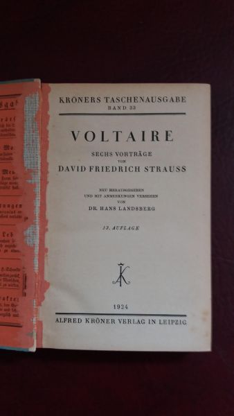 David Friedr. Strauss, Voltaire