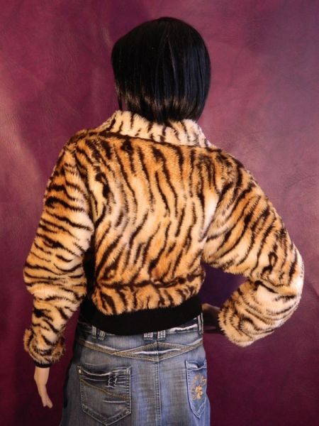Felljacke, Tigerstreifen, Gr. S/M